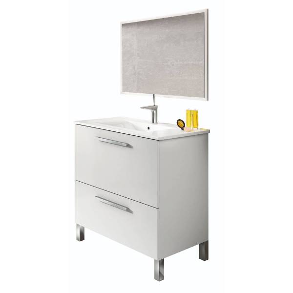 Mobile Bagno Con Specchio Urban Bianco 80 Cm