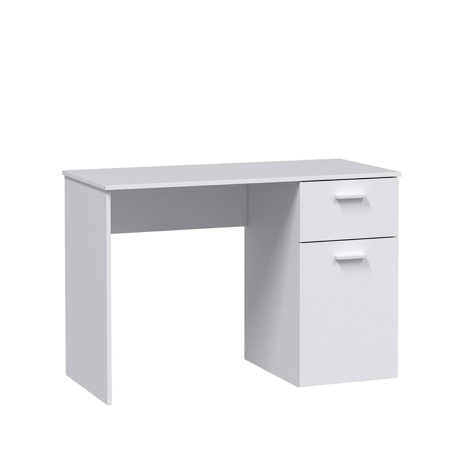 SCRIVANIA 1 CASSETTO + ANTA 120x65XH75 CM BIANCO TAVOLO UFFICIO LAVORO