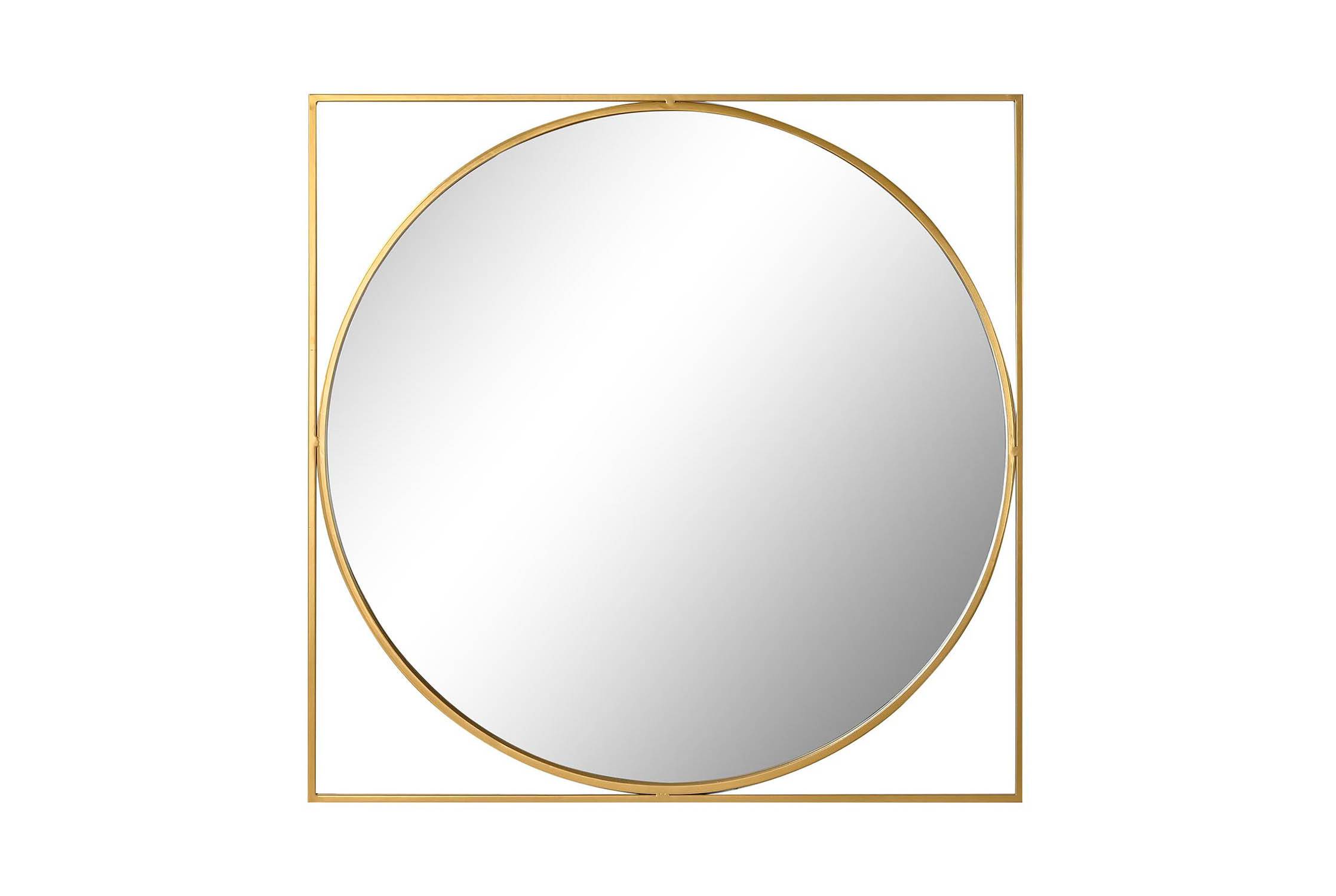 Specchio Dorato Kiran Ferro E Vetro Di 85,5x3x85,5