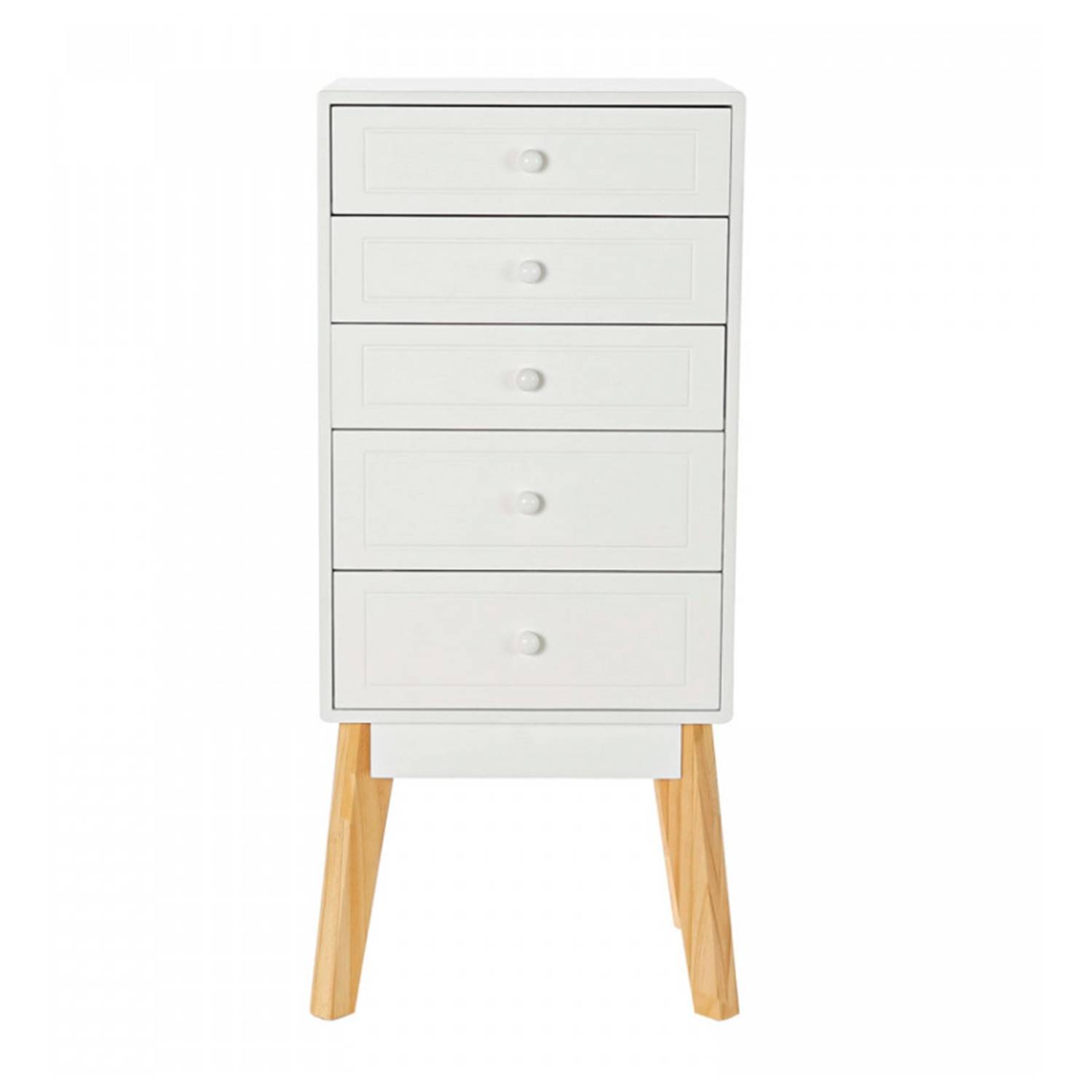 Cassettiera 5 Cassetti 40x30x92 cm Charley in Legno Bianco – acquista su  Giordano Shop