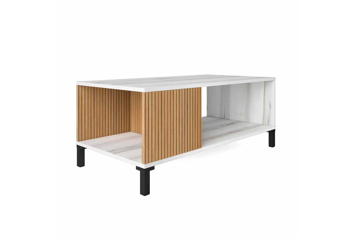 Tavolino alto in rattan bianco cm Ø 50 x H.55 KOS